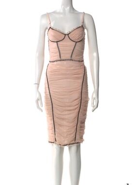 D&G Blush Midi y2k bustier Dress with Dark Piping (vintage rare)